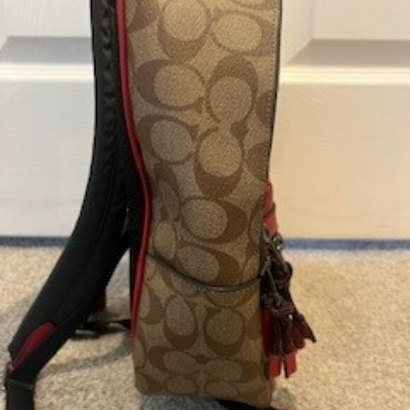 COACH MEDIUM CHARLIE BACKPACK IN SIGNATURE CANAS WITH CHERRY MOTIF - Picture 5 of 10